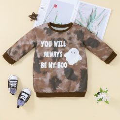Children's Clothing Infant Toddler Letters Blooming Long-sleeved Sweater