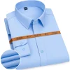 Men's professional cargo long sleeve shirt business ironing casual social daily office men's solid color easy to take care of