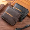 Customized Personalized High End Fashion Men's Wallet Pu Leather Durable Zipper Creative Light Luxury High Quality Card Bag Gift