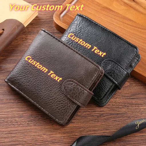 Customized Personalized High End Fashion Men's Wallet Pu Leather Durable Zipper Creative Light Luxury High Quality Card Bag Gift