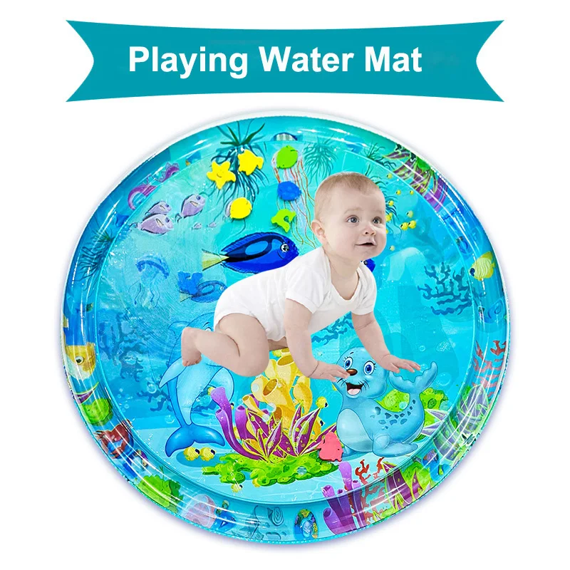 ROOXIN Baby Water Play Mat Inflatable Cushion PVC Infant Toddler Water Pad For Kids Outdoor Summer Playing Water Mat Water