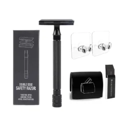 Vintage Shaver Stainless Steel Double Edge Safety Razor 2Pcs Sticky Hook Set Shaving Tool Manual Safety Razor Blade Shaver