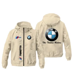 Men's Casual Stand Up Collar Zipper Sportswear Jacket Waterproof Jacket Hooded BMW 3D Printed Pattern Bicycle Sunscreen Jacket