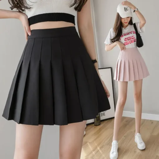 New pleated skirt for 2025 Womens Mini Skirts Japanese School High Waist Kawaii Cute grey Plaid Skirt Uniform Harajuk skirt